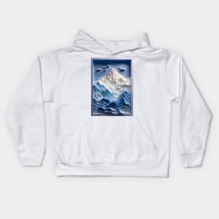 Ethereal Mount Everest with shades of blue and lavender ! Kids Hoodie